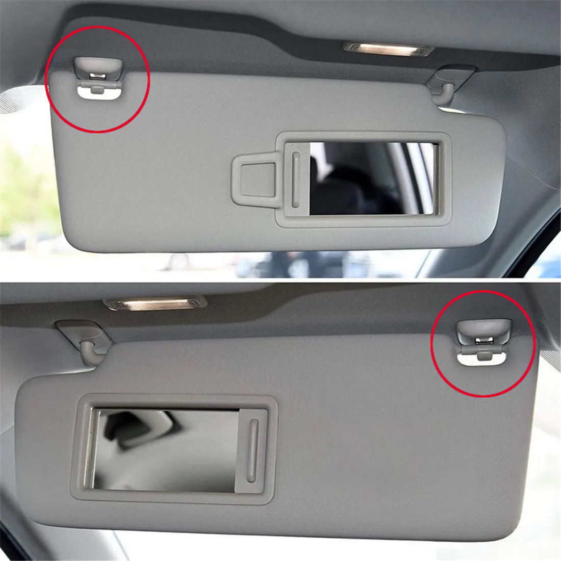 Bộ 2 Tấm Màn Che Nắng Ô Tô Nhìn Kẹp Xám Nội Thất Móc Treo Móc Kẹp Chân Đế Cho Audi A1 A3 S3 A4 S4 Allroad a5 S5 Q3 Q5 8U0857562A Màu Xám