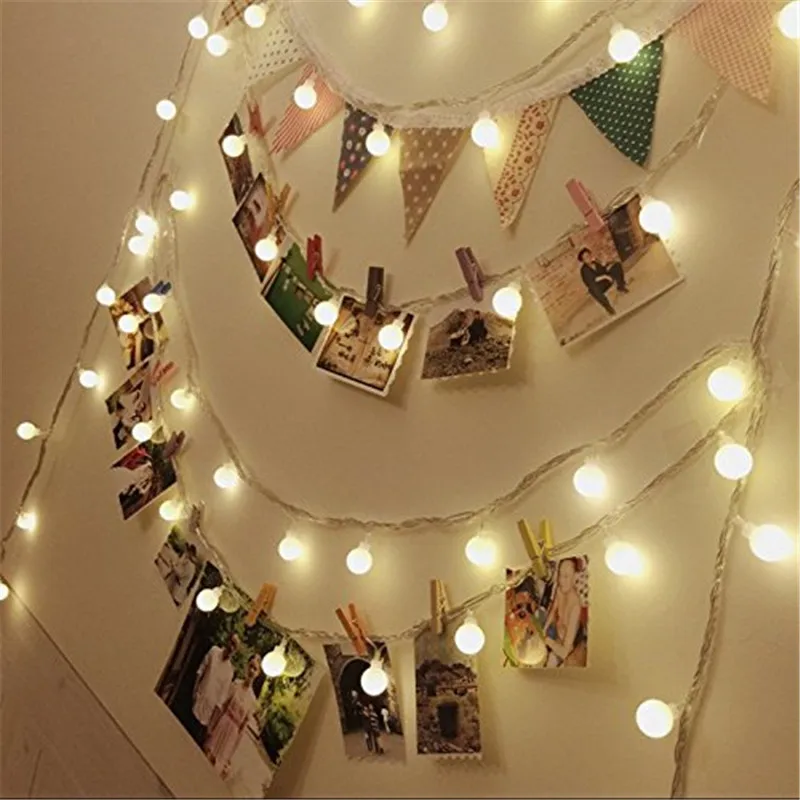 ECLH 5 M/10 M 100 LED Garland String Fairy Ball Light สําหรับงานแต่งงานคริสต์มาสวันหยุดตกแต่งโคมไฟเทศกาลแสงกลางแจ้ง 220V