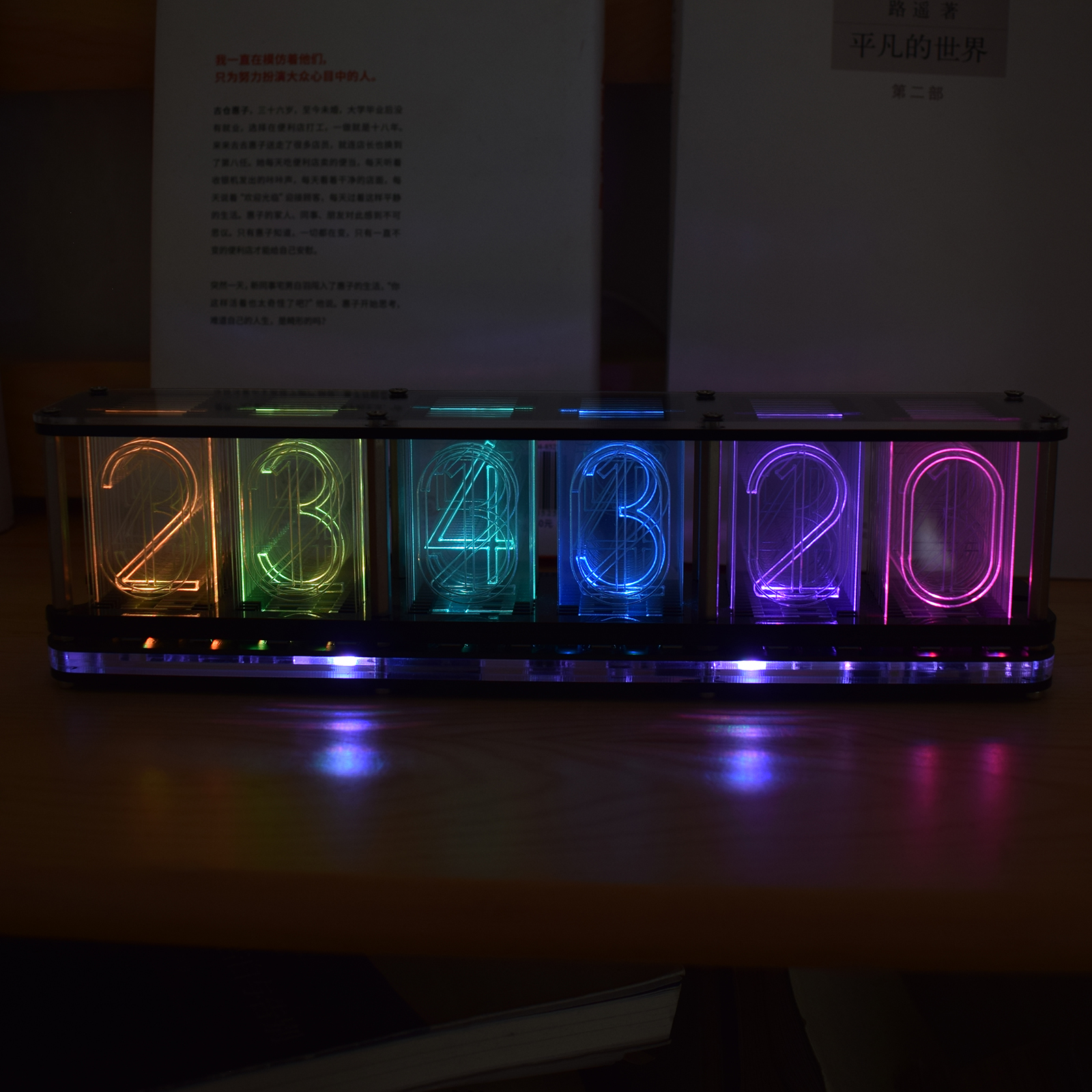Kit de pantalla de espectro de música de reloj electrónico, pantalla LED a todo Color, arco iris, RGB, Digital, Retro, brillo analógico, tubo Nixie DS3231