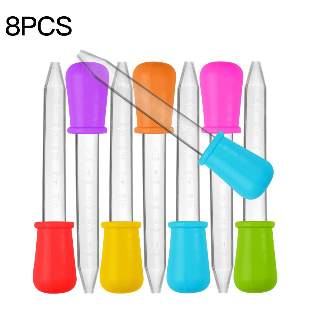 5ml Piccola pipetta in plastica siliconica Contagocce Medicina per l'alimentazione Liquido Occhio Pipetta per orecchio Contagocce Forniture per esperimenti di laboratorio scolastico