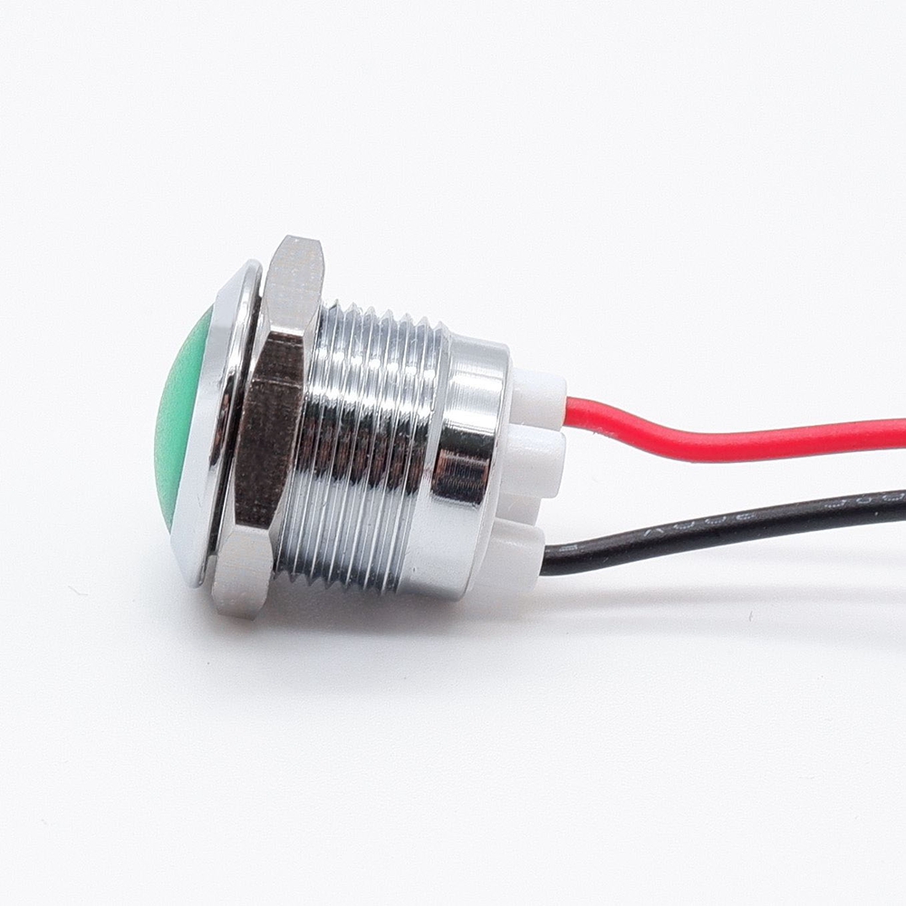 12 มม.กันน้ํา LED โลหะไฟเตือนสัญญาณนําร่อง IP66 3V 5V 6V 9V 12V 24V 220v สีแดงสีเหลืองสีฟ้าสีเขียวสีขาว