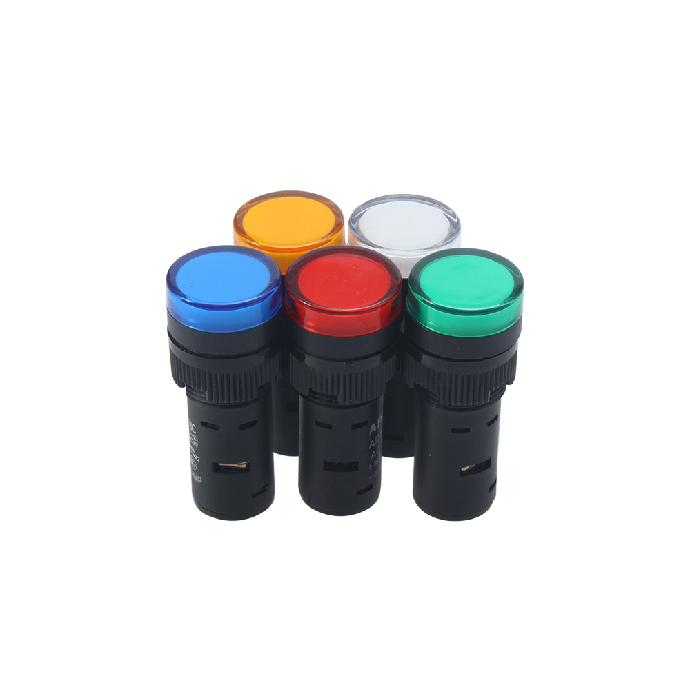 10 teile/los Kunststoff Panel Mount Signal Power LED Anzeige Lampe Durchmesser 16mm LED Signal Licht 24V12V220V Rot Grün gelb Blau