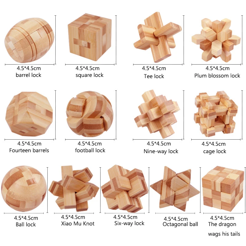 Cube Magic Ball Brain Teaser Intellectual Assembling Toy For Kids Gift Wooden 3D Puzzle Games Kong Ming Luban Lock Activity Toys