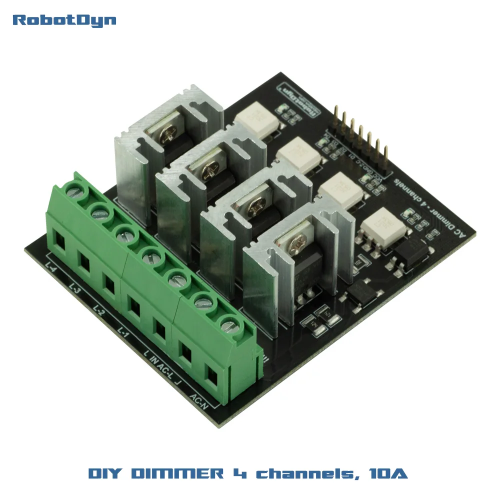 Module variateur de lumière AC, 4 canaux, logique 3,3 V/5 V, AC 50/60 Hz, 110 V ~ 400 V, 10 A par canal