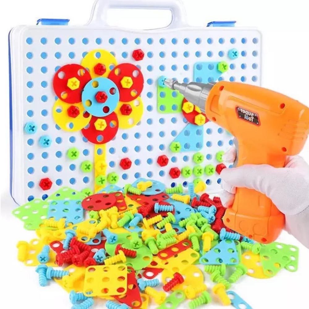 Kid Mô Phỏng Máy Khoan Điện Bảo Dưỡng Công Cụ Sửa Chữa Đồ Chơi Với 2 Chiếc Đầu Cho Trẻ Em Giả Vờ Chơi Đồ Chơi Tháo Lắp Game Xây Dựng