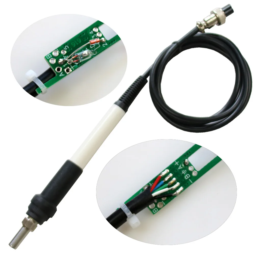 QUECOO 5pin T12-M8 9501 907 P9 mango 1,1 m para estación de soldadura de hierro STM32 T12-955/958 controlador eléctrico Digital de temperatura