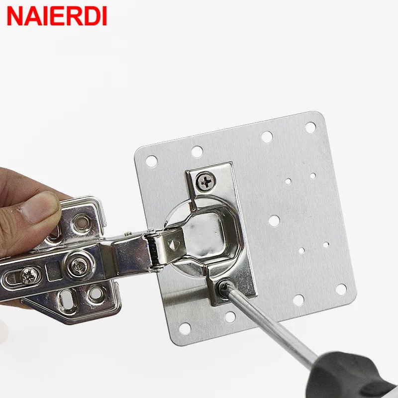 NAIERDI 1/2/4/8 Cái Bản Lề Sửa Chữa Tấm Thép Không Rỉ Chống Đồ Nội Thất Gắn Tấm Cửa Tủ bản Lề Sửa Chữa Gắn Dụng Cụ