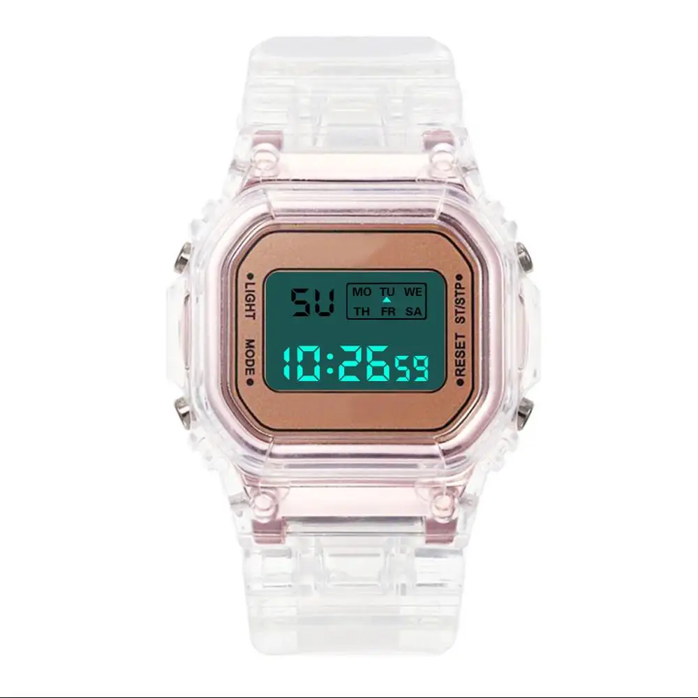 Relojes deportivos creativos para hombre, reloj Digital LED de lujo, de moda, negro, oro rosa, Masculino