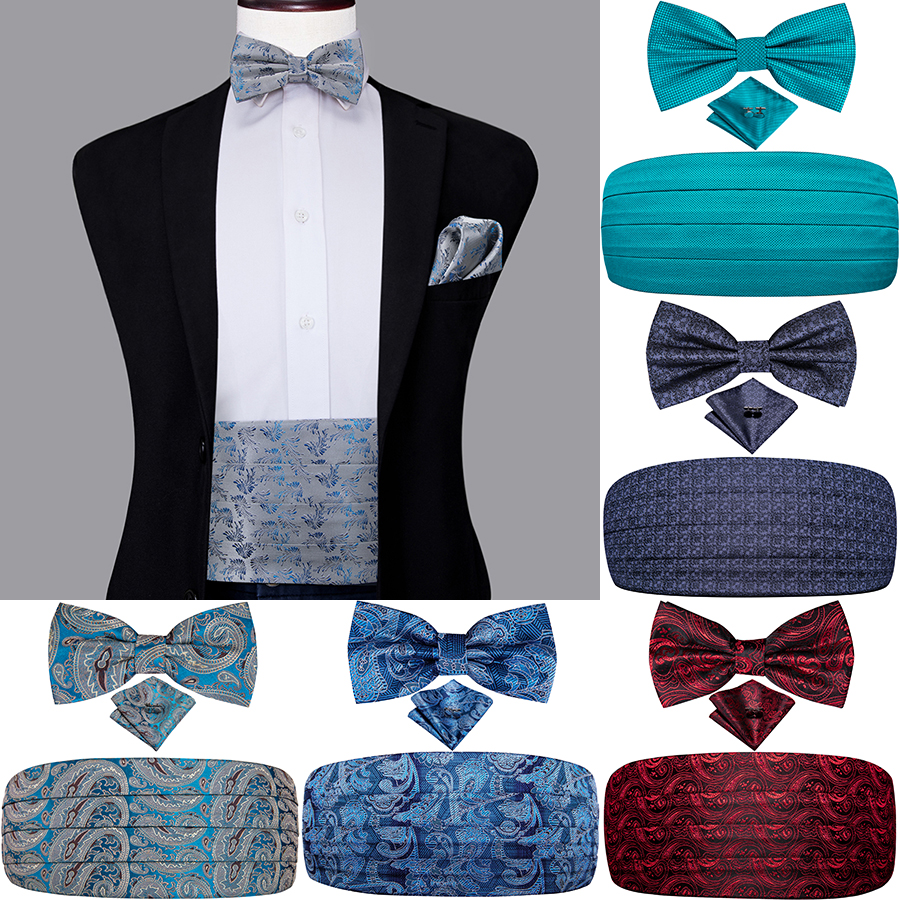 Faja Vintage Hi-Tie para hombre, traje de esmoquin, moda Floral, Paisley, pantalón de caballero, cinturón de seda elástico de alta calidad