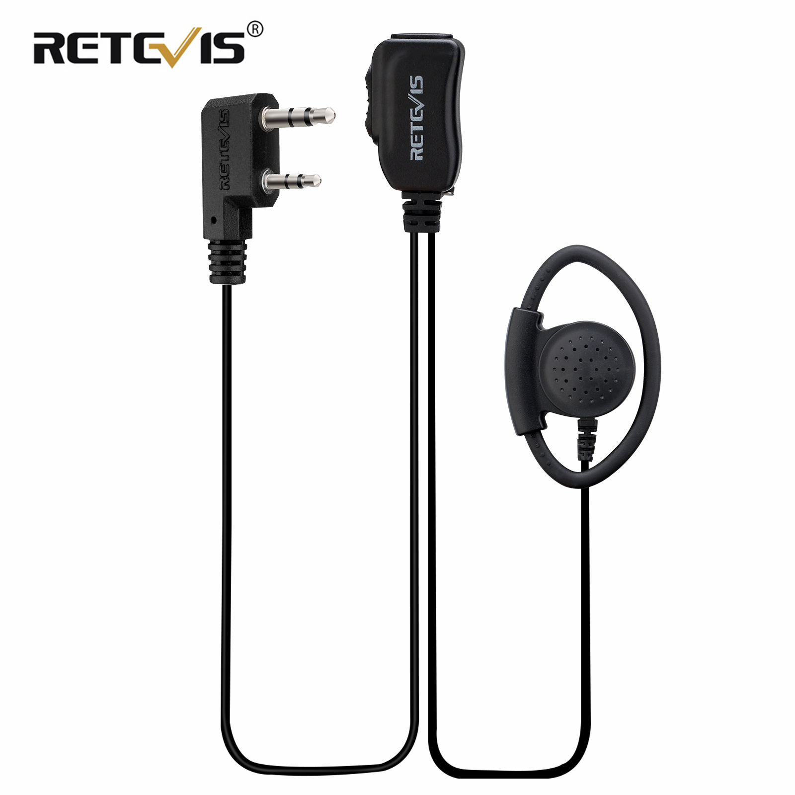 Retevis EEK012 Регулируемый D-образный наушник рации 2-контактный ушной крючок с микрофоном PTT для Baofeng UV5R Retevis H777 Quansheng UVK5