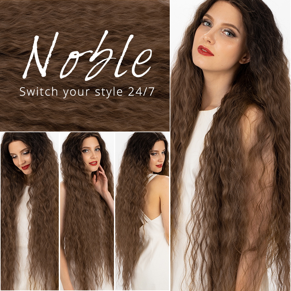 高貴なコスプレウィッグ合成レース部分ウィッグロングカーリー 42 インチコスプレウィッグブロンドオンブルレースウィッグ黒人女性のための合成レースウィッグ