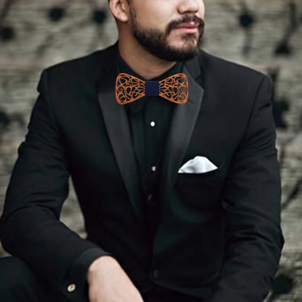 Mahoosive Mới Hoa Cỏ Gỗ Dây Thắt Nơ Dành Cho Nam Bowtie Rỗng Bướm Cưới Phù Hợp Với Gỗ Bowtie Áo Sơ Mi Krawatte Bowknots Mỏng Thắt