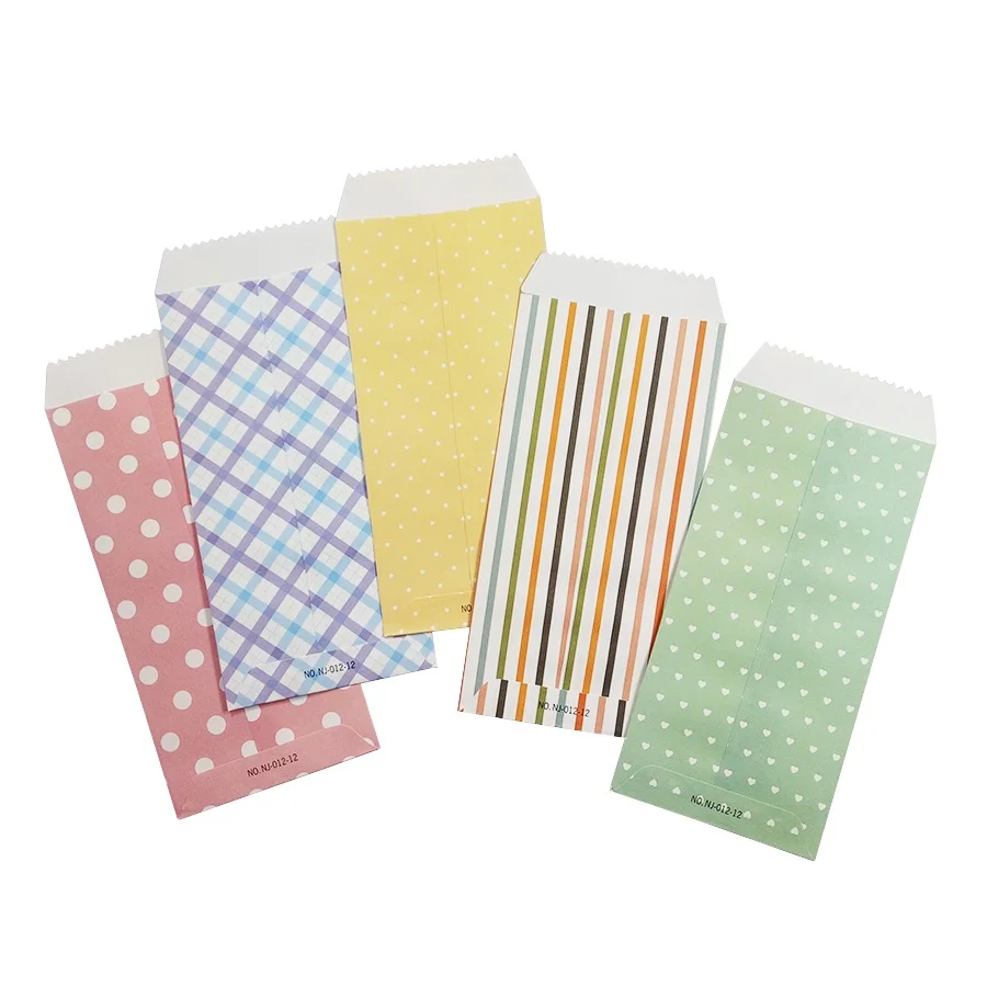 10 Cái/lốc Chấm Bi Sọc Bao Sáng Tạo DIY Giấy Thêu Sò Tặng Viết Thư Văn Phòng Phẩm Nghiên Cứu Đồ Dùng Học Sinh Tự Làm 195x85mm