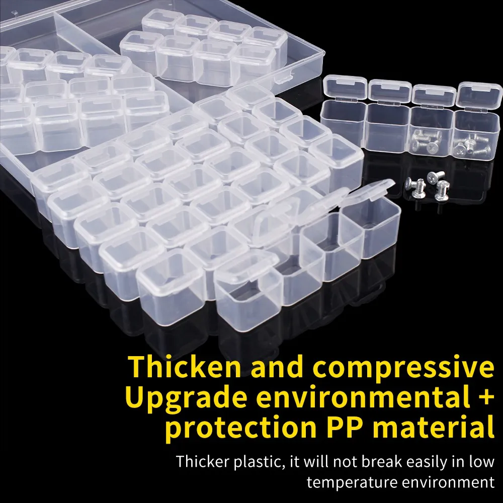 LUXIANZI 56in1 Dustproof Plastic Storage Case For Bead Hardware Screw Sealed Safety Organizer Box Compartment Storage Toolbox