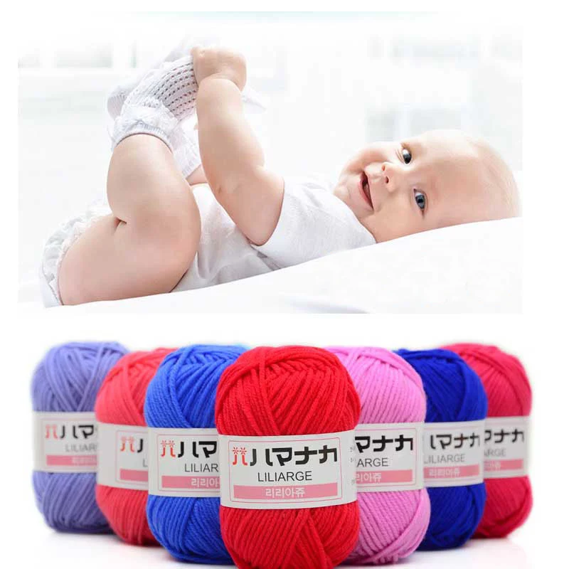 Sữa Ngọt Cotton Mềm Mại Cho Bé Đan Len Sợi Loại Dày Sợi Nhung Sợi Tay Đan Len Móc Sợi Cho DIY áo Len