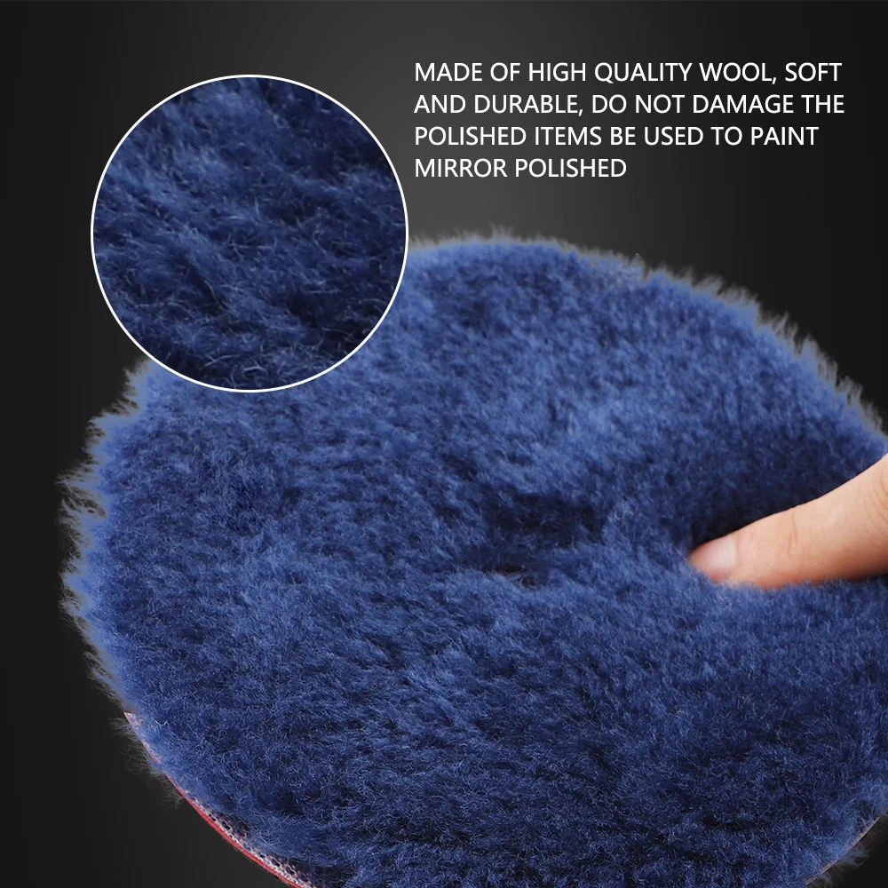 (Đĩa Đơn Bán Hàng) SPTA 3 "/5"/6 "Len Đánh Bóng Mật Độ Cao Cừu Woollen Ba Lan Buffing Pad Cho xe Máy Đánh Bóng