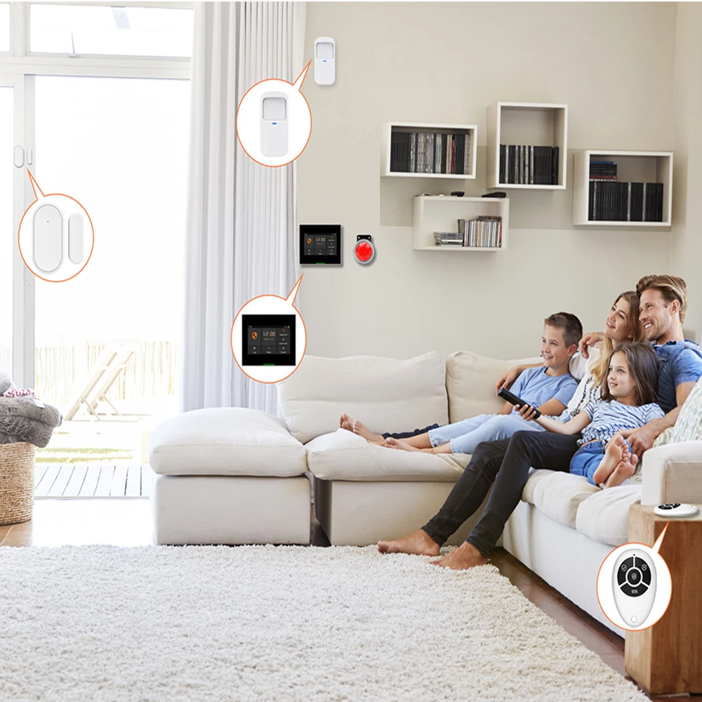 Staniot WiFi Phiên Bản Tuya Thông Minh WiFi Nhà Hệ Thống Báo Động Bộ Dụng Cụ Tương Thích Với Alexa Và Google nhà，Hỗ trợ điều khiển từ xa APP IOS và Android,Bán chạy tại Việt Nam, giao hàng nhanh trong 48h