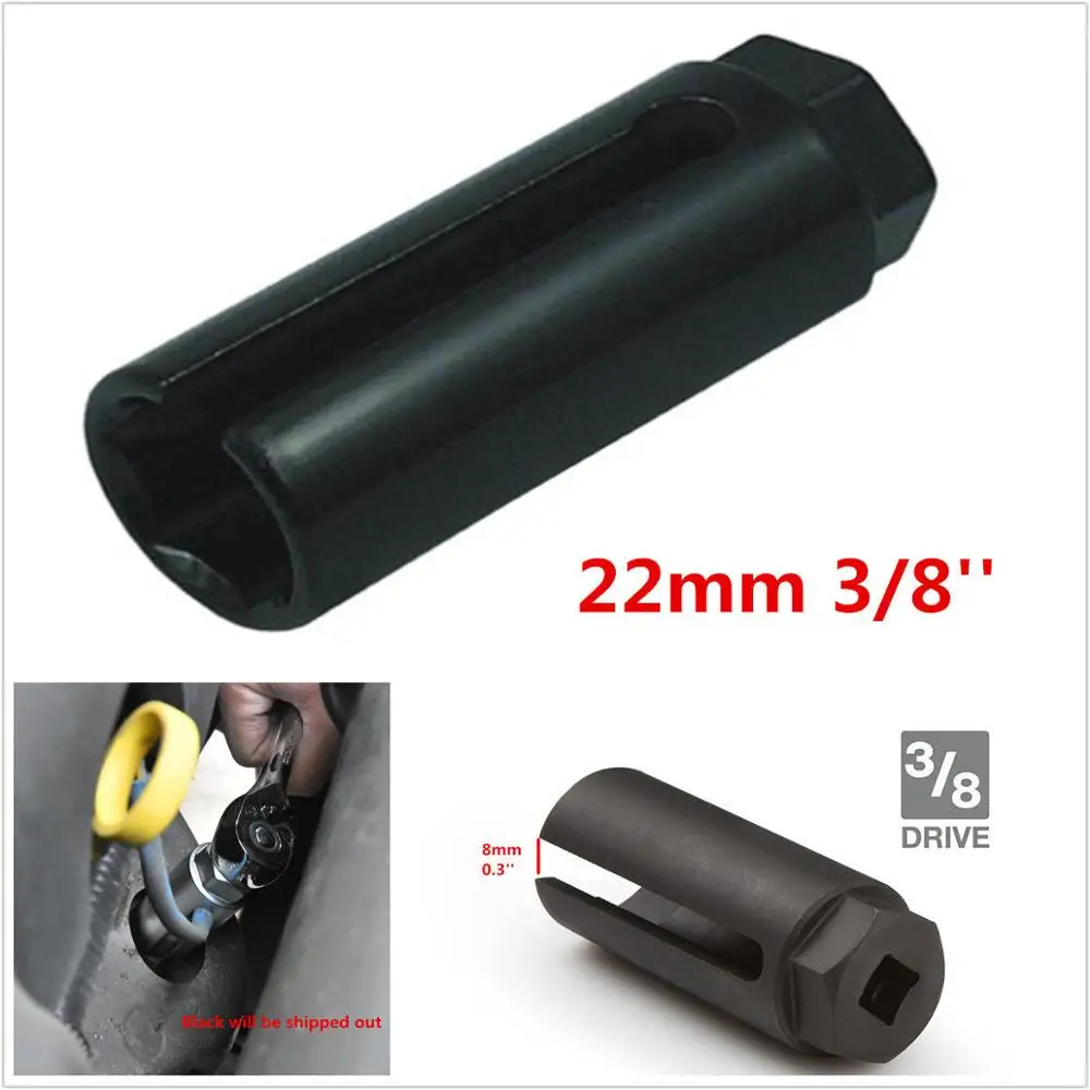 Preto CR-V aço 22mm oxigênio 02 sensor soquete 3/8 "drive unidade quadrada lambda ferramenta removedor ferramenta manual