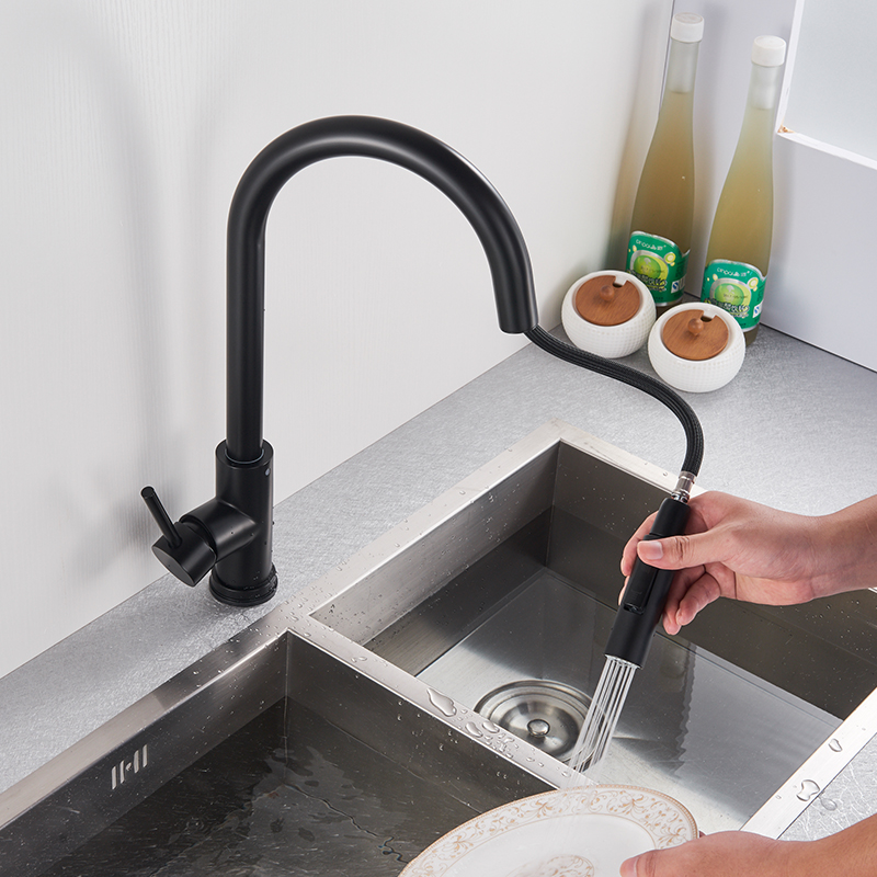 Rozin Smart Touch Küchenarmatur, schwarz, herausziehbare Sensor-Wasserhähne, Schwarz/Nickel, 360-Grad-Drehung, Kran, 2 Ausgänge, Wassermischbatterien