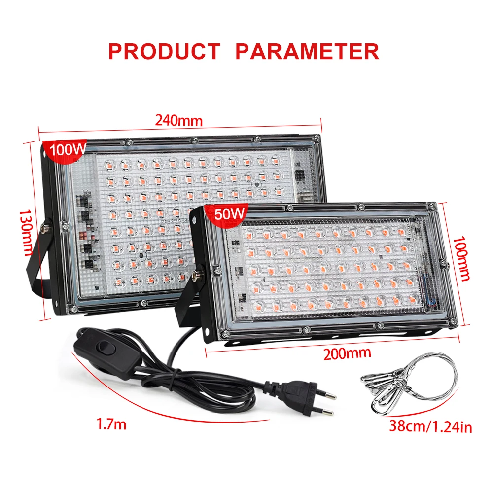 Full Spectrum LED Grow Light PhytoLamp For Plants Tent Flower Seeding 50W AC 220V Range Lamp Outdoor Floodlight Grow Phyto Box