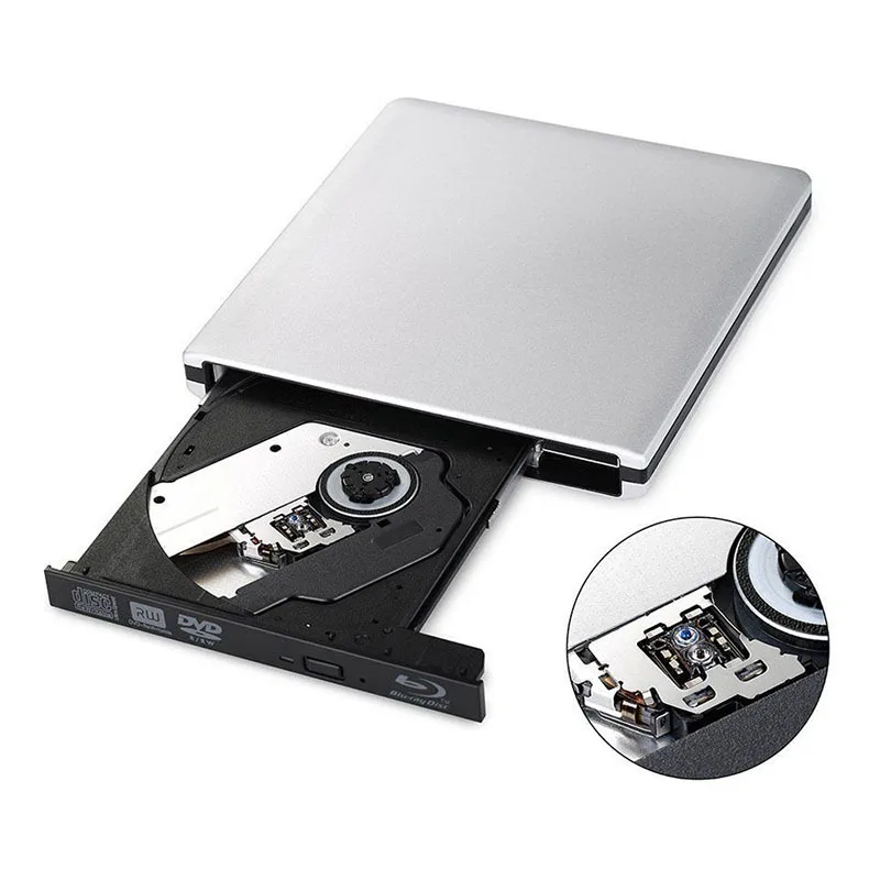External USB3.0 Blu-Ray Reader Bluray Burner and Writer 3D BD-ROM Optical DVD Recorder BD-RE Bluray Play for Laptop/Desktop