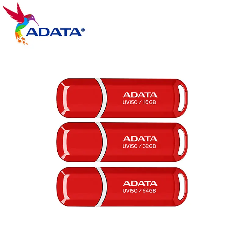 ADATA UV150 USB 3.2 Flash Drive 32GB 64GB Pendrive Tốc Độ Cao Portale Đỏ USB Ổ Đĩa U Bút bộ Nhớ Dành Cho Máy Tính