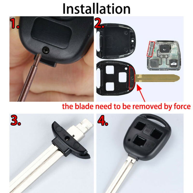 Car Remote Key Button Pad Shell Case Micro Switch Without Electronic Internal Parts For Toyota Yaris Corollas