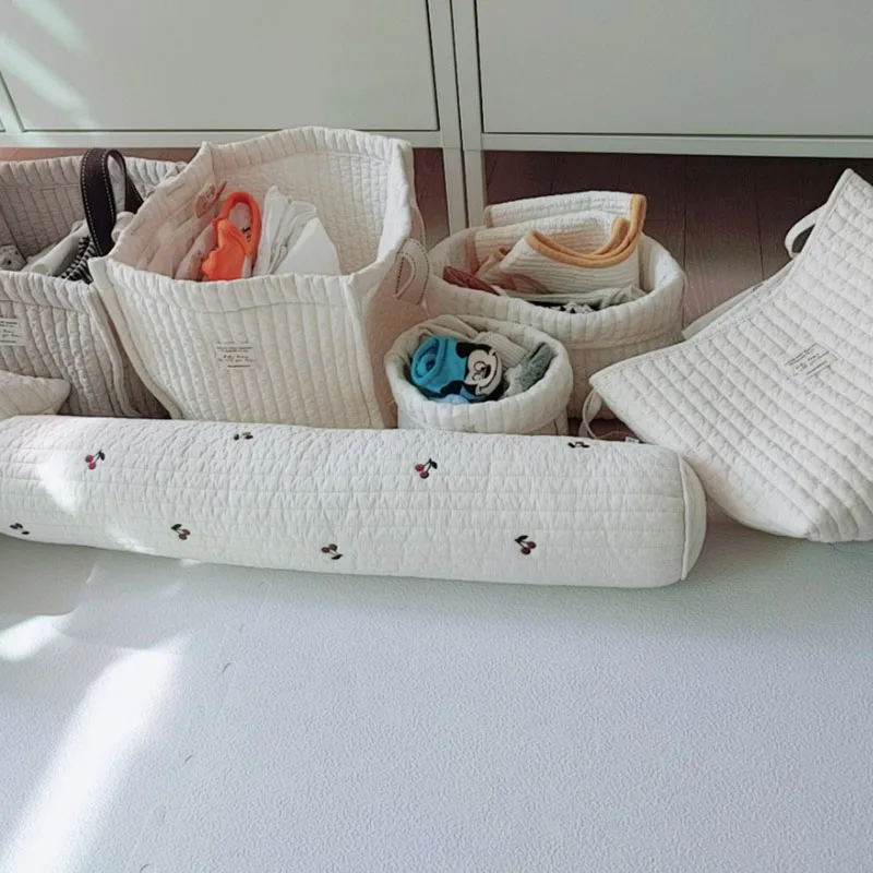 Sacs de rangement multifonctions de grande capacité, solides, pour jouets de bébé en bas âge, sacs à couches en coton pour maman et nouveau-né