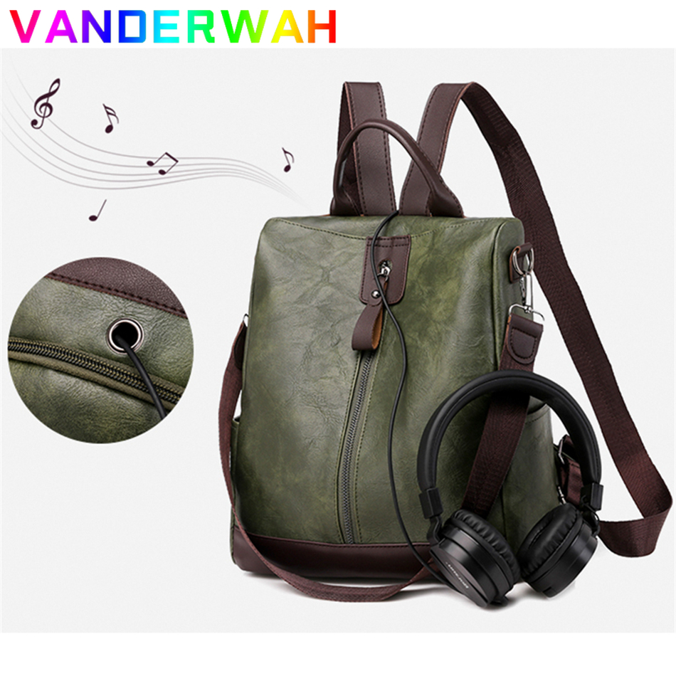 女性のためのヴィンテージの革のバックパック,ティーンエイジャーのための盗難防止のランドセル,女性のための旅行のバックパック,3 in 1, 2024