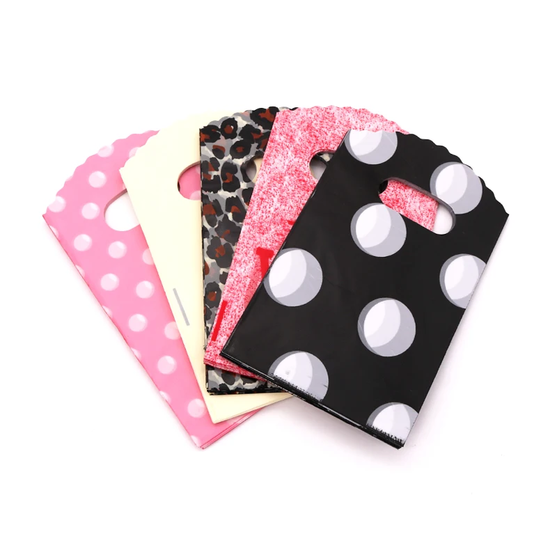 50 Cái/lốc Đa Kiểu Dáng Nhỏ Túi Nhựa 9X15Cm Boutique Tặng Kèm Tay Cầm Đẹp Quyến Rũ Bông Tai Trang Sức bao Bì Túi