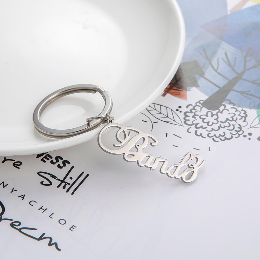 Sipuris-llavero personalizado con nombre y letras para hombre y mujer, llaveros de acero inoxidable, regalo único, nuevo