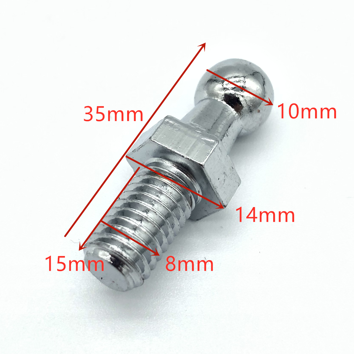 2x10mm M8 M6 capó de arranque Universal conector de extremo de puntal de Gas tornillo de bola válvula de junta de Pin para soportes de elevación de resorte
