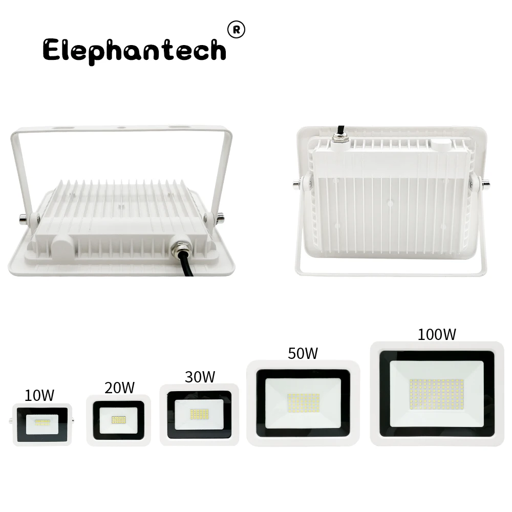 Reflectores de luz de inundación LED 10W 20W 30W 50W 100W foco LED al aire libre IP68 reflector impermeable jardín farola cuadrada