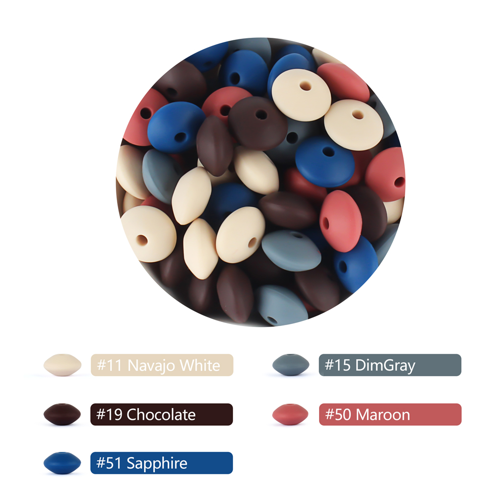 30szt Baby Lentils Silicone Beads 12mm Baby Teethers Teething Beads BPA Free DIY Newborn Oral Care Rodent Pacifier Chain Pearls