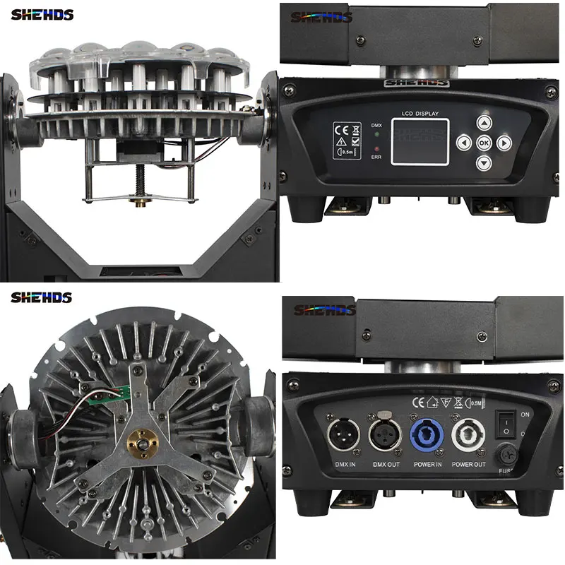 SHEHDS Bản Nâng Cấp Mới LED Tia + Rửa 19x1 5W/6X15W RGBW Zoom Chiếu Sáng DXM Cho DJ Disco Thanh Đảng Giai Đoạn Thiết Bị Chiếu Sáng