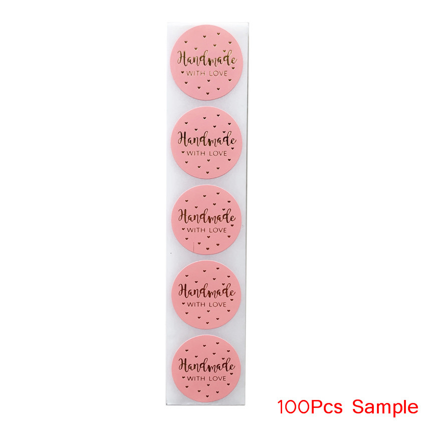 100-500 Chiếc Vintage Kraft Giấy Dán Sổ Lưu Văn Phòng Phẩm Nhãn Dán Thủ Công Với Tình Yêu Sinh Nhật Trang Trí