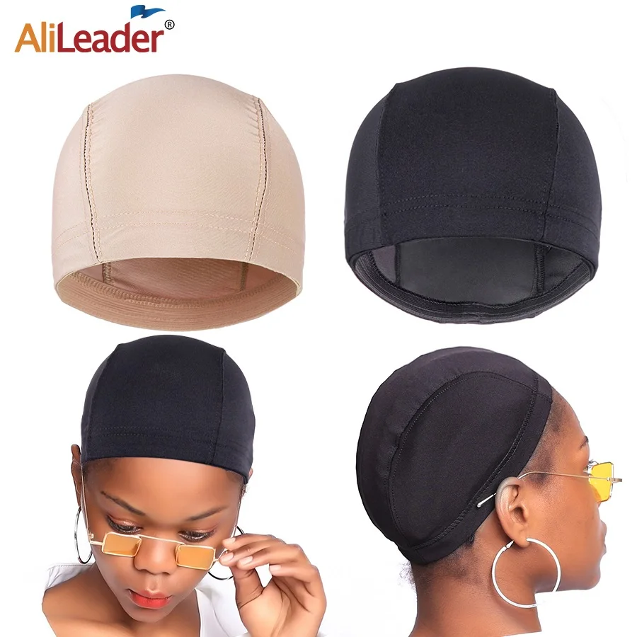 AliLeader S/M/L gorros de peluca elásticos sin pegamento para hacer pelucas, más fácil de coser en el cabello, gorro tejido estirable, forro de peluca de red para el cabello sin pegamento