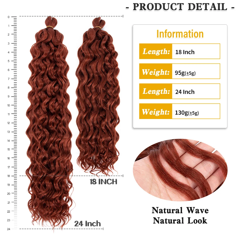 Ocean Wave ต่อผมเปียเกลียวถักไหมพรมโครเชท์วิกผมปลอม Afro Curl ฮาวาย Ombre Curly สีบลอนด์ Water Wave Braid สำหรับผู้หญิง