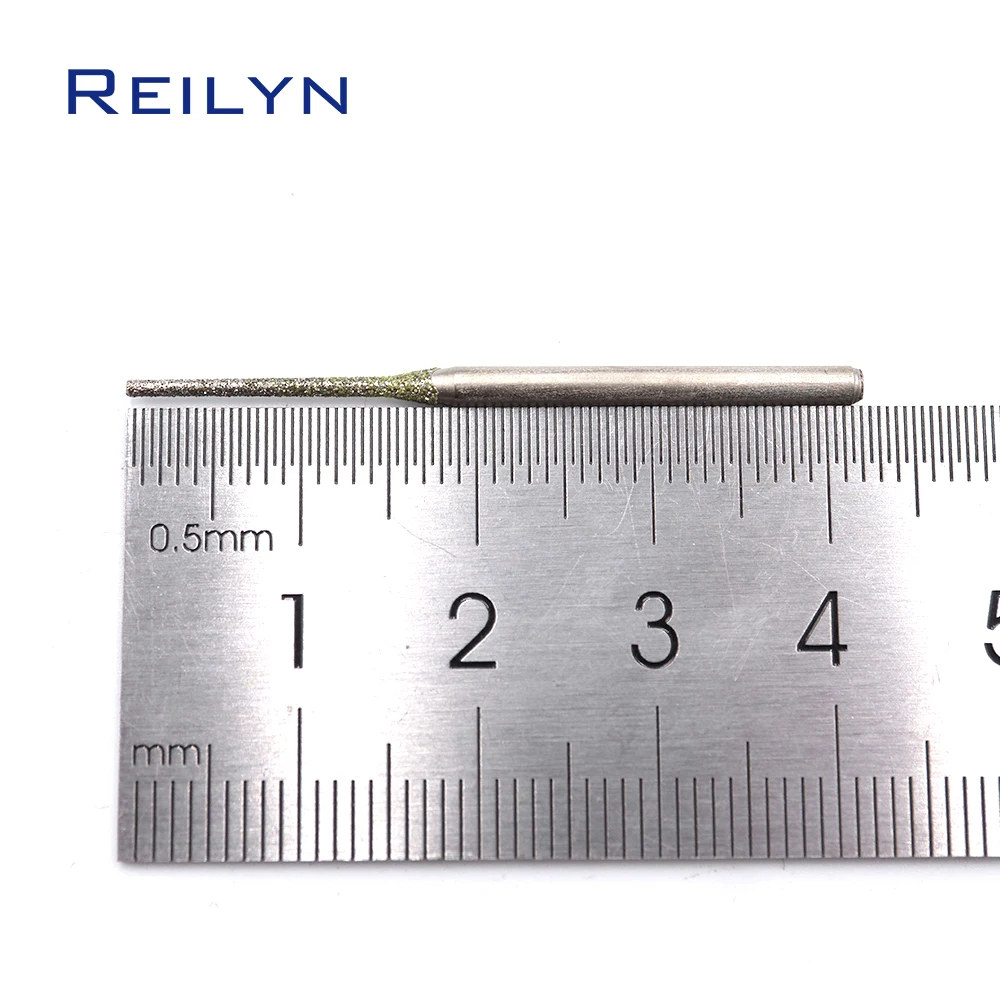 20pcs Extra Long Diamond Drill Bit 120# Emery Peeling Bit Small Drilling Bits Type A Tooth Burr
