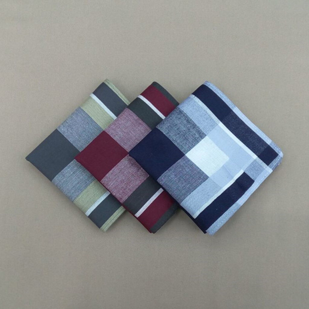 Serviette de poche classique Vintage en coton pour hommes, mouchoirs carrés à rayures à carreaux pour fête de mariage, 12 pièces