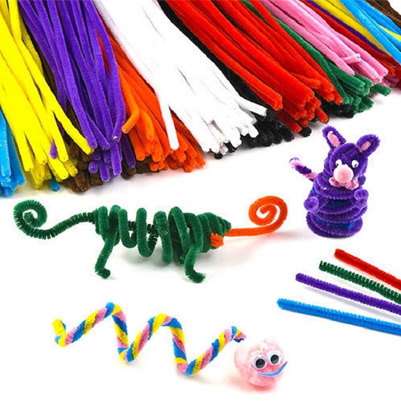 Bộ 50 Viền Thân Ống Trẻ Em Tự Làm Đồ Chơi Sáng Tạo Viền Que Làm Sạch Mẫu Giáo Giáo Dục Handmade Chất Liệu Sang Trọng Que