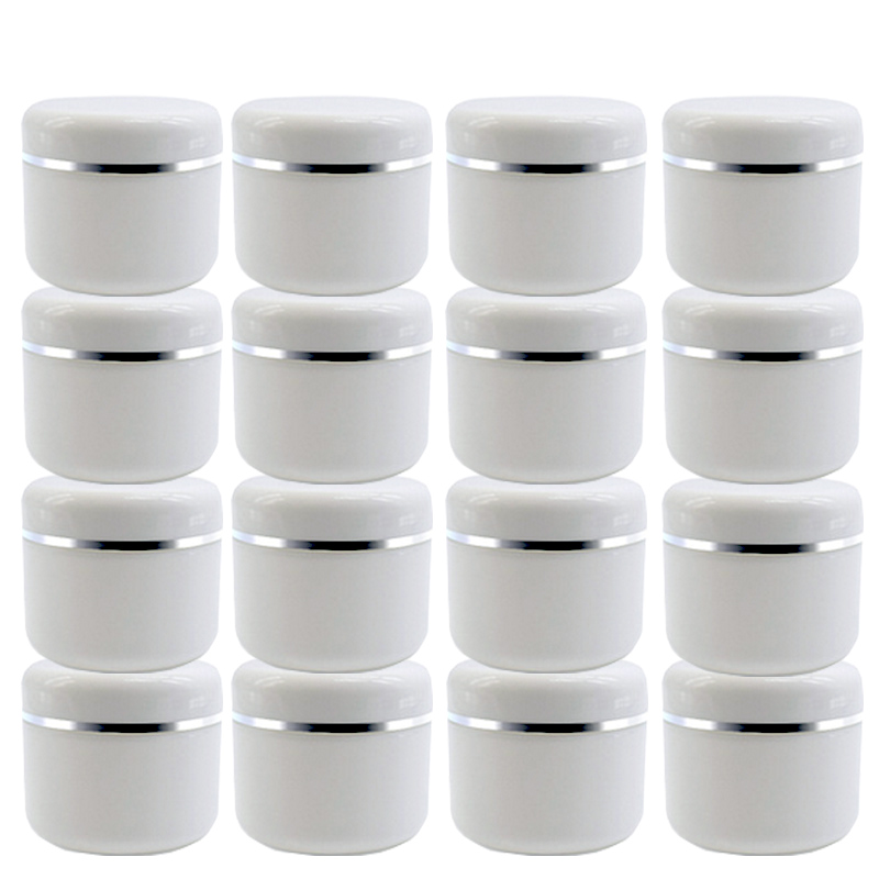 30 Cái/gói 20G 30G 50G Lọ Kem Nhựa Trắng Trang Điểm Hộp Đựng Mẫu Hộp Đựng Mỹ Phẩm Trống Trang Điểm Bình nồi Lọ Chiết