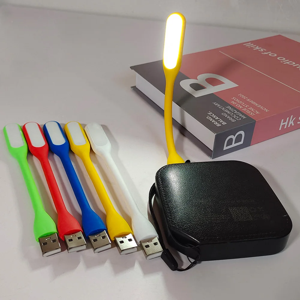 Flexo LED USB lámpara de libro luz Mini portátil USB LED banco de energía portátil Notebook lectura escritorio luz USB luces de noche