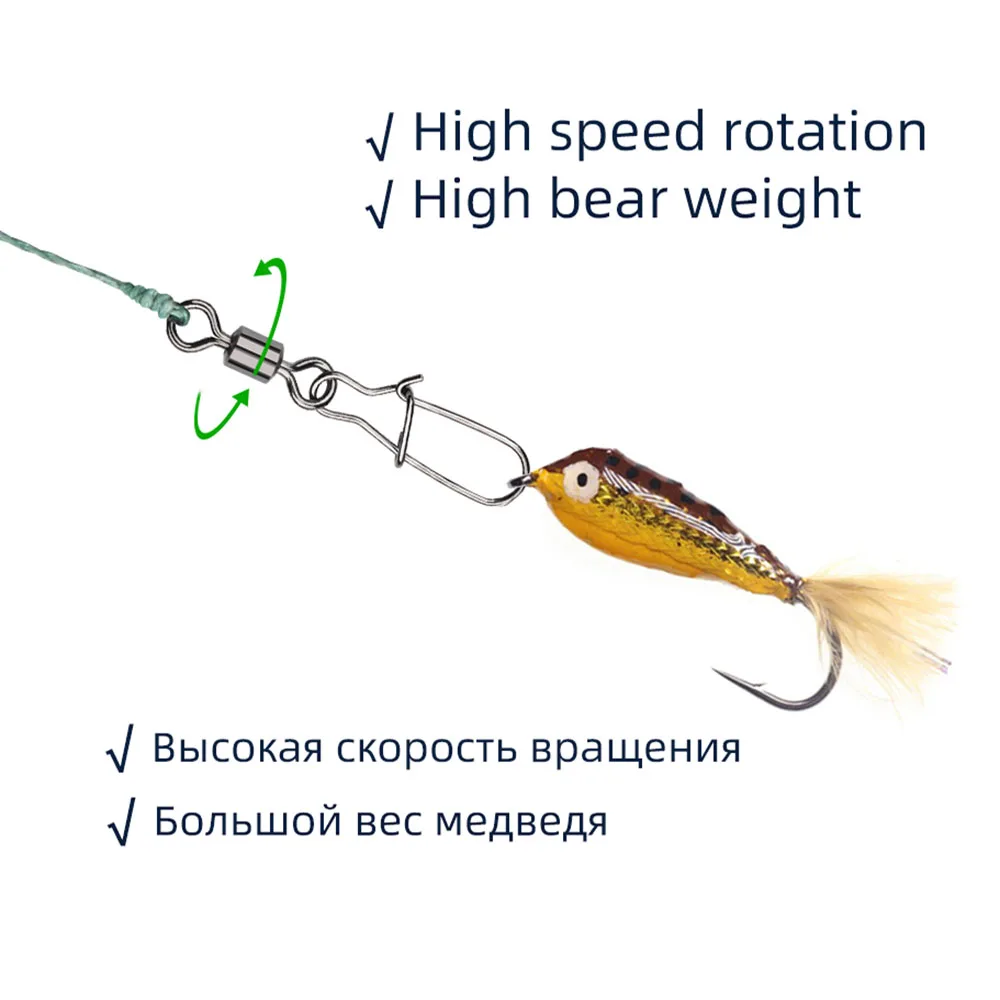 20 ชิ้นแบริ่งหมุนตกปลา Rolling ตกปลาหมุน Snap สแตนเลสตกปลา Lure Hook อุปกรณ์เสริม Tackle
