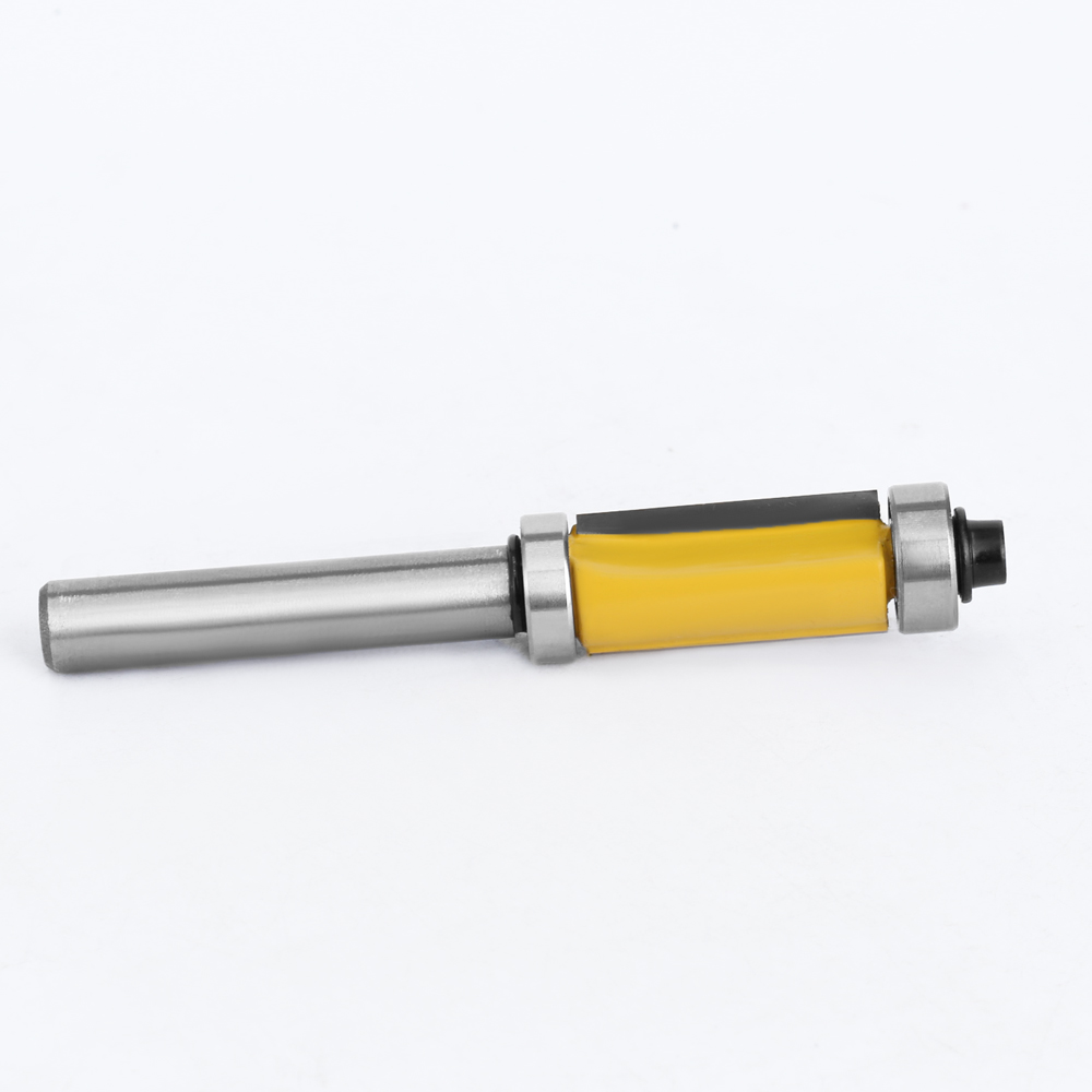 LAVIE, 1 Uds., vástago de 8mm, doble rodamiento recto, broca enrutadora de ajuste de 1 pulgada, cuchillo de recorte, fresa, carburo al ras para carpintería