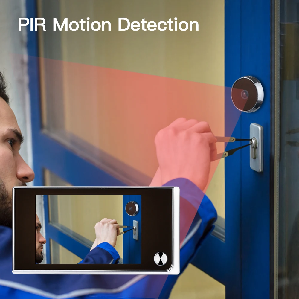 Elecpow-timbre de vídeo con mirilla de 3,5 pulgadas, cámara con ángulo de 120 grados, visor de mirilla, timbre Visual con forma de ojo de gato para hogar inteligente y exteriores