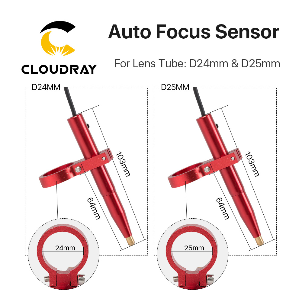Sensor de enfoque automático Cloudray, eje Z para mesa arriba y abajo motorizada automática, máquina cortadora de grabado láser CO2