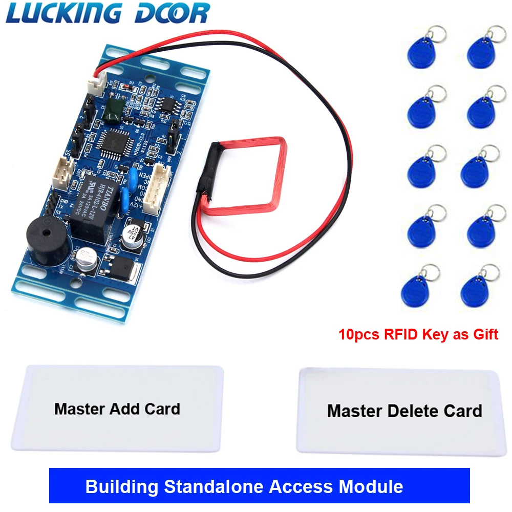 Sistema de Control de Acceso de proximidad RFID, 125Khz, 13,56 Mhz, módulo de intercomunicación de construcción, módulo de Control de acceso integrado, 2500 usuarios