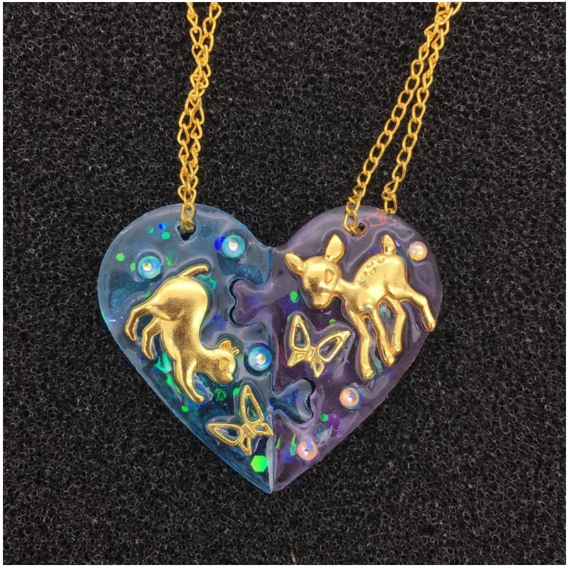 1 ชุดล็อคหัวใจสําหรับคนรักจี้ซิลิโคนแม่พิมพ์ Charms จี้แม่พิมพ์สําหรับ DIY อีพ็อกซี่เรซินแม่พิมพ์เครื่องประดับทําเครื่องมือ