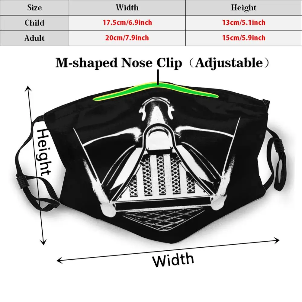 Đậm Vader Mặt Nạ In Bộ Lọc Có Thể Giặt Được Chống Bám Bụi Miệng Mặt Nạ Chiến Tranh Ngôi Sao Đậm Vador